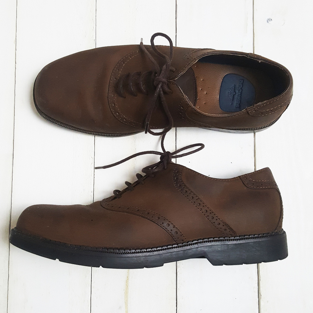 Dockers Mens Suede Brown Leather Dress Shoes 10.5